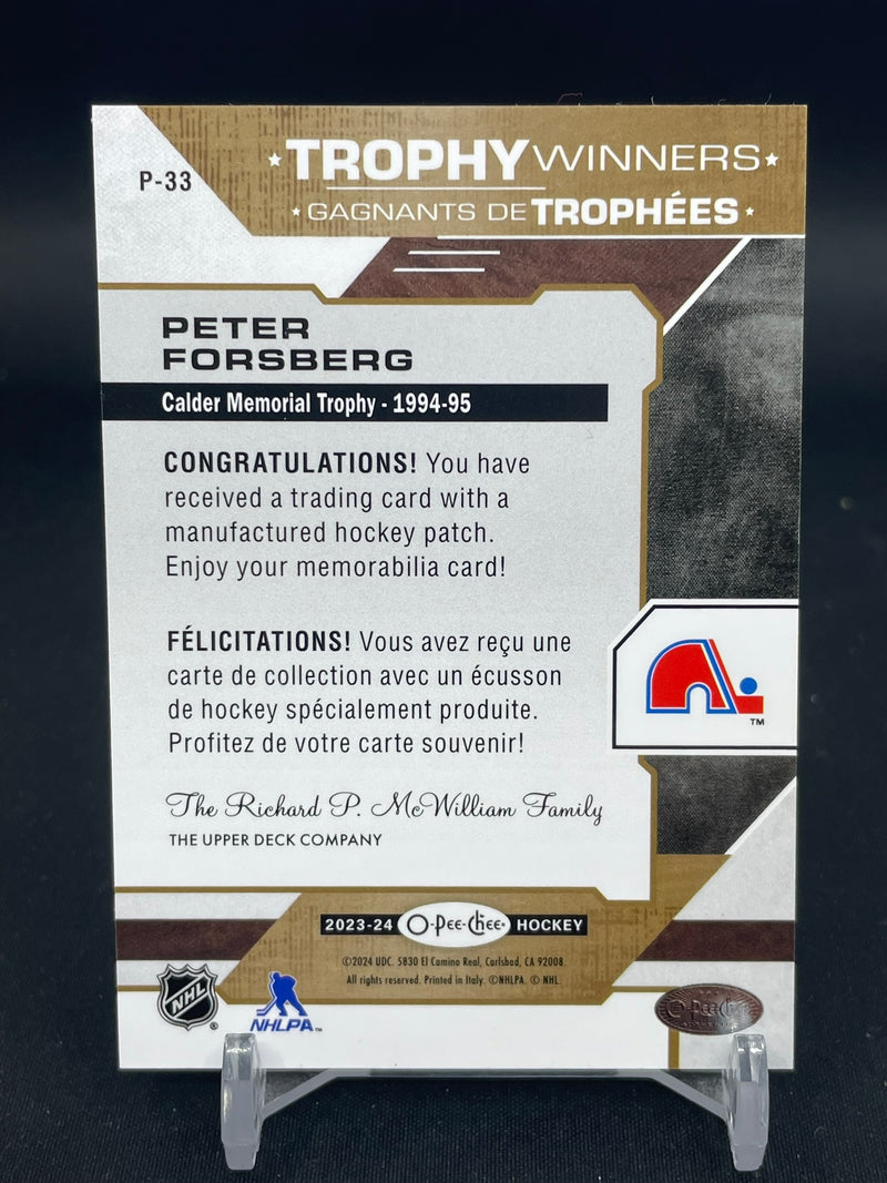 2023 UPPER DECK O-PEE-CHEE - TROPHY WINNERS - P. FORSBERG -