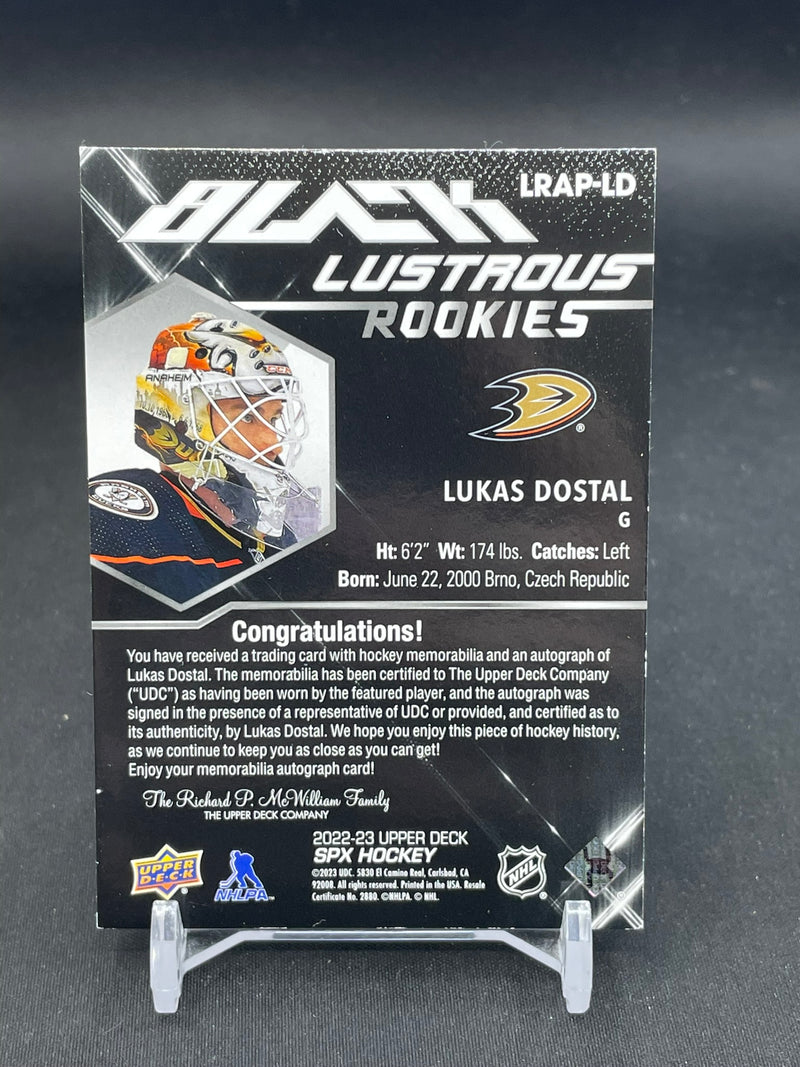 2022 UPPER DECK SPX - BLACK LUSTROUS ROOKIES - L. DOSTAL - #LRAP-LD - #'D/125 - RELIC - AUTOGRAPH - RC