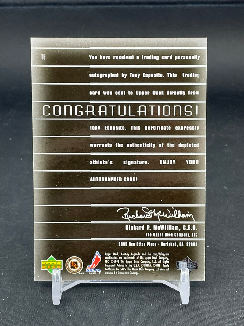 1999 UPPER DECK CENTURY LEGENDS - EPIC SIGNATURES - T. ESPOSITO -
