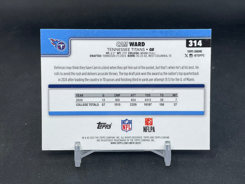 2025 TOPPS CHROME - FOOTBALL LEATHER REFRACTOR - C. WARD -
