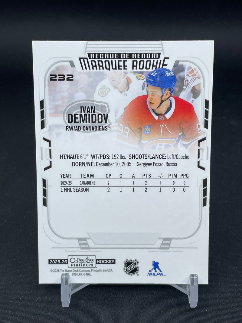 2025 UPPER DECK O-PEE-CHEE PLATINUM - MARQUEE ROOKIE - I. DEMIDOV -