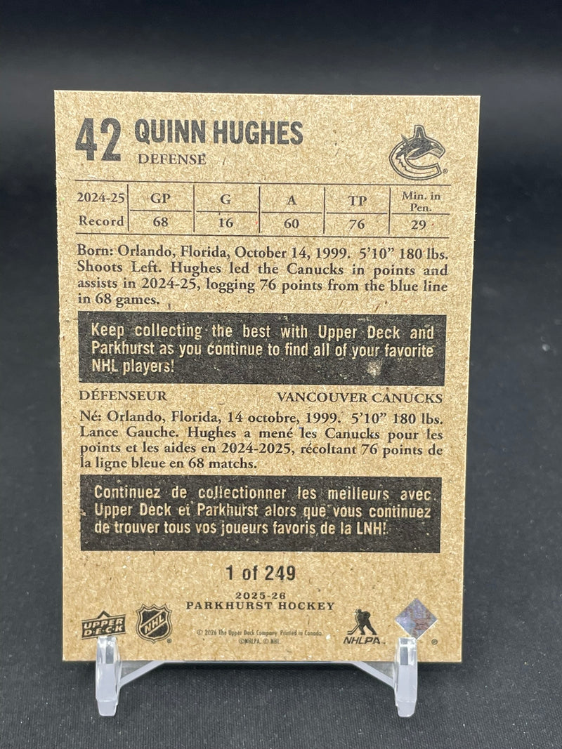 2025 UPPER DECK PARKHURST - RETROS ALL-STAR - Q. HUGHES - #42 - #'D/249