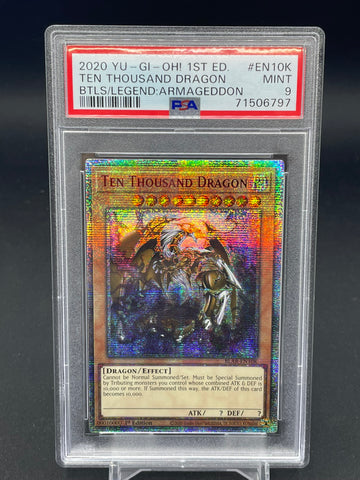 YU-GI-OH! BTLS LEGEND: AGMAGEDDON - TEN THOUSAND DRAGON - #EN10K - PSA 9