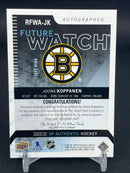 2023 UPPER DECK SP AUTHENTIC - RETRO FUTURE WATCH AUTO - J. KOPPANEN - #RFWA-JK - #'D/699 - AUTOGRAPH - RC