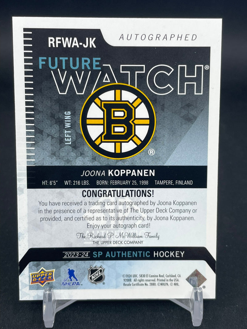 2023 UPPER DECK SP AUTHENTIC - RETRO FUTURE WATCH AUTO - J. KOPPANEN - #RFWA-JK - #'D/699 - AUTOGRAPH - RC