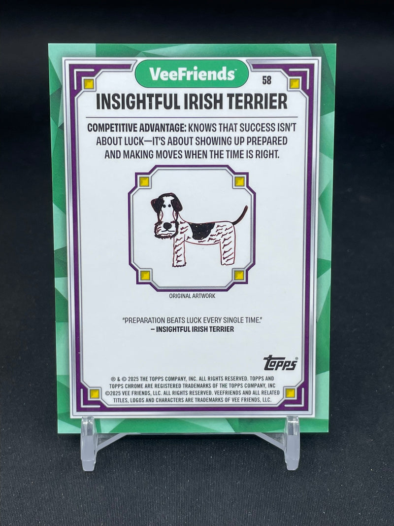 2025 TOPPS CHROME VEEFRIENDS - RAYWAVE REFRACTOR - INSIGHTFUL IRISH TERRIER - #58 - #'D/199