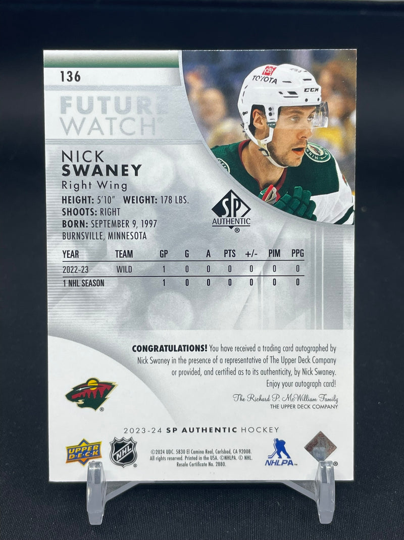2023 UPPER DECK SP AUTHENTIC - FUTURE WATCH AUTO - N. SWANEY - #136 - #'D/999 - AUTOGRAPH - RC