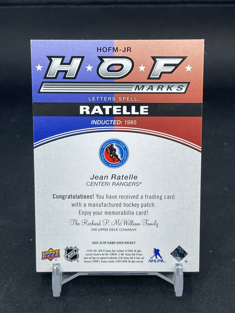 2024 UPPER DECK SP GAME USED - HOF MARKS - J. RATELLE - #HOFM-JR - #'D/35 - RELIC