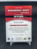 2019 UPPER DECK SP GAME USED - SIGNING DAY MARKS - P. MYERS - #SDM-PM - #'D/35 - RELIC - AUTOGRAPH