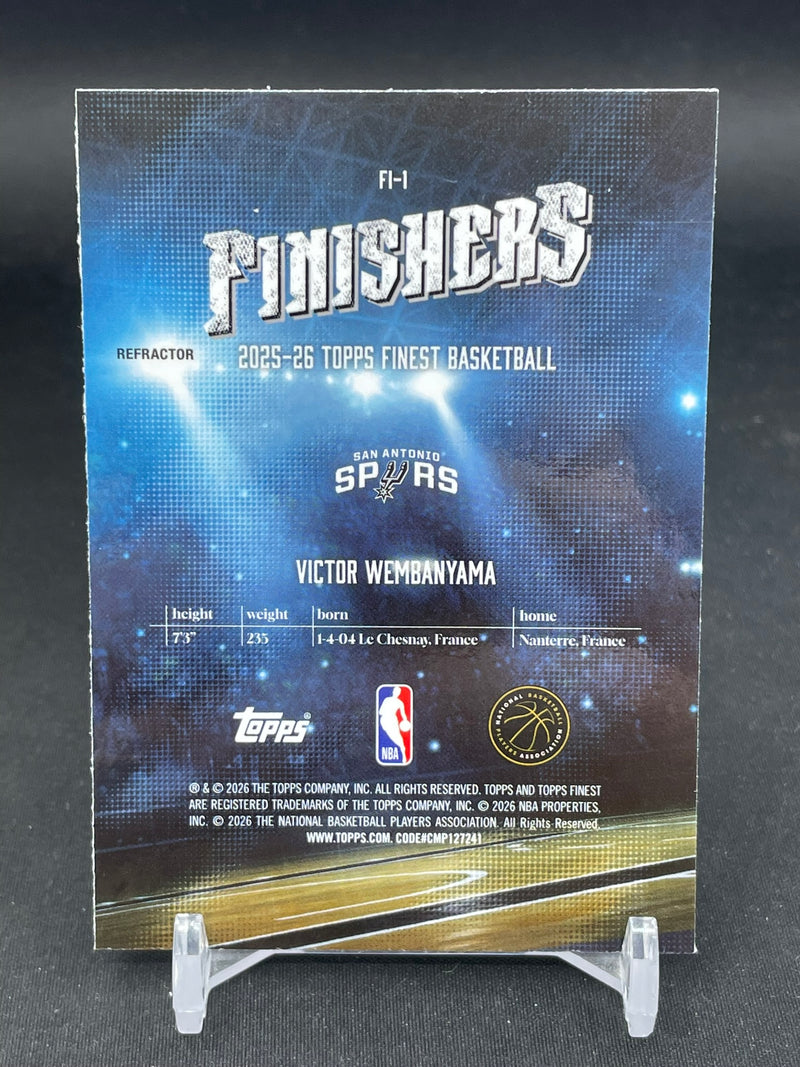 2025 TOPPS FINEST - REFRACTOR - FINISHERS - V. WEMBANYAMA -