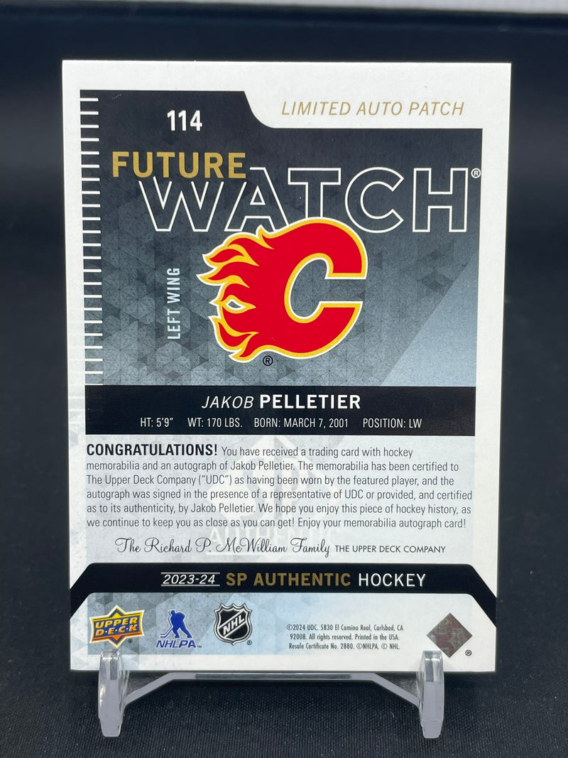 2023 UPPER DECK SP AUTHENTIC - FUTURE WATCH LIMITED PATCH AUTO - J. PELLETIER - #114 - #'D/100 - RELIC - AUTOGRAPH - RC