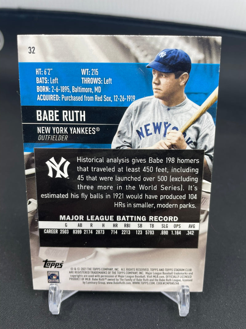 2021 TOPPS STADIUM CLUB - PHOTOGRAPHER'S PROOF - B. RUTH -