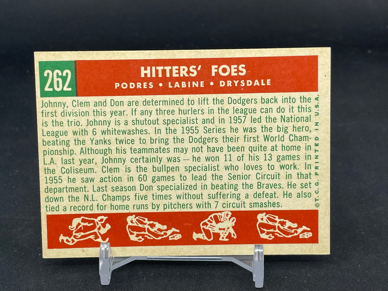 1959 TOPPS - HITTERS' FOES - PODRES / LABINE / DRYSADALE -