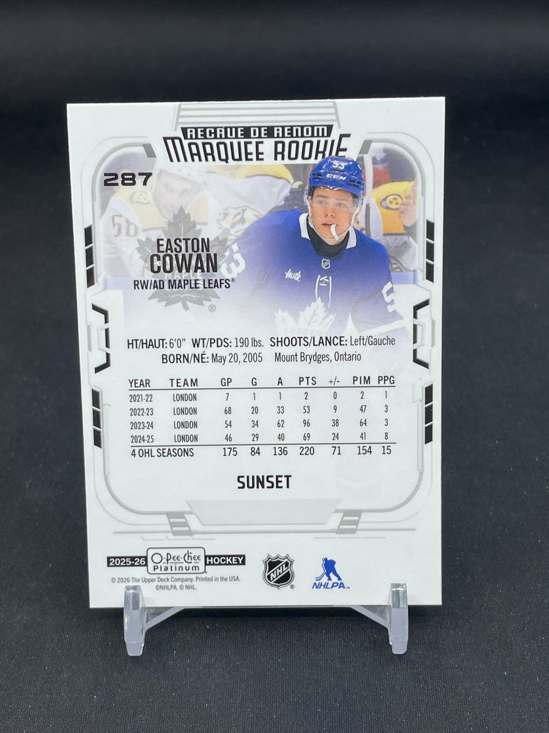 2025 UPPER DECK O-PEE-CHEE PLATINUM - SUNSET - MARQUEE ROOKIE - E. COWAN -