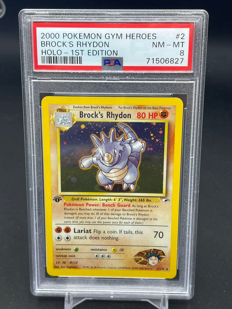 POKEMON - 1ST EDITION GYM HEROES - BROCK'S RHYDON - HOLO -