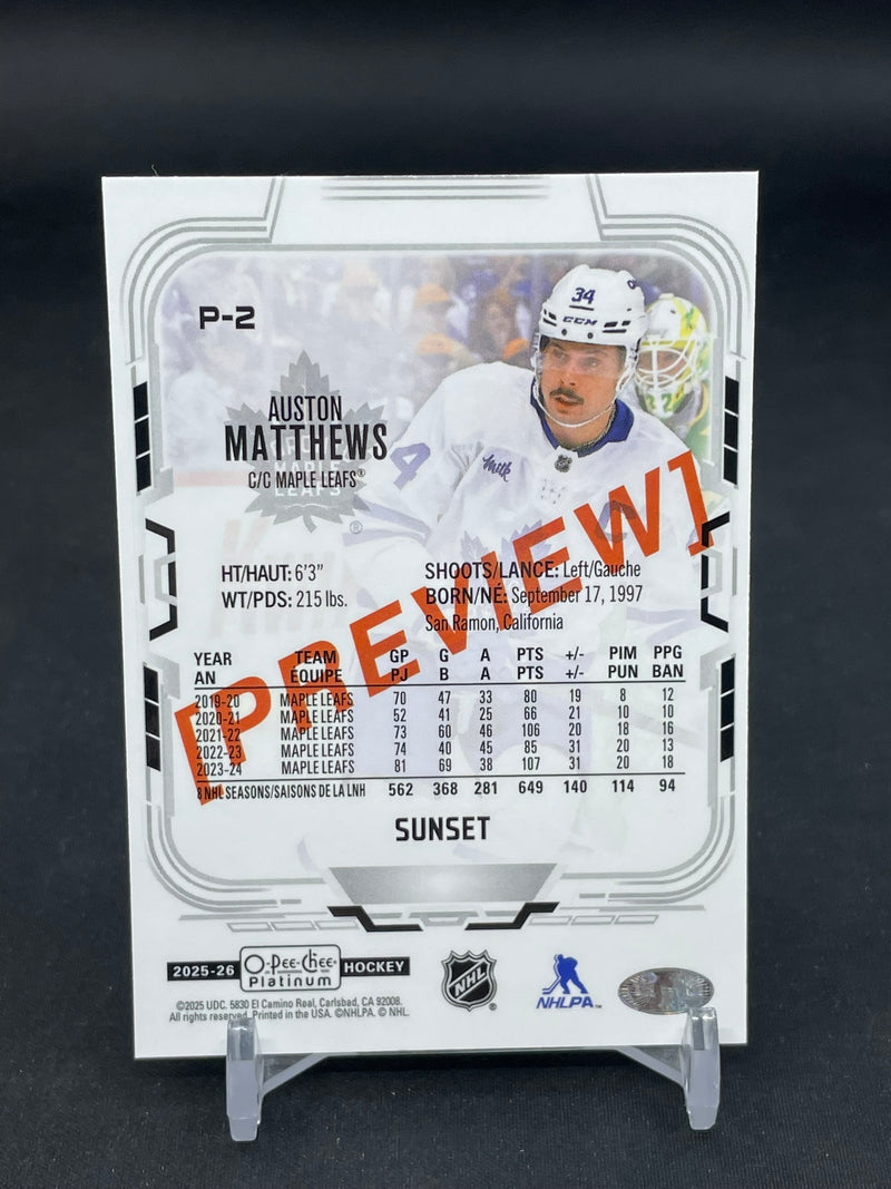 2025 UPPER DECK O-PEE-CHEE - PLATINUM PREVIEW - SUNSET - A. MATTHEWS -