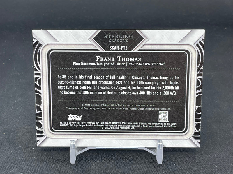 2022 TOPPS STERLING - STERLING SEASONS - F. THOMAS - #SSAR-FT2 - #'D/10 - TRIPLE RELIC - AUTOGRAPH