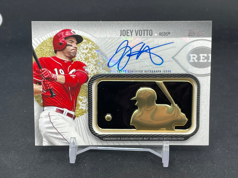2019 TOPPS SERIES TWO - GOLDEN ANNIVERSARY MLB SILHOUETTED BATTER LOGO PATCH - J. VOTTO - #GAP-JVO - #'D/5 - RELIC - AUTOGRAPH