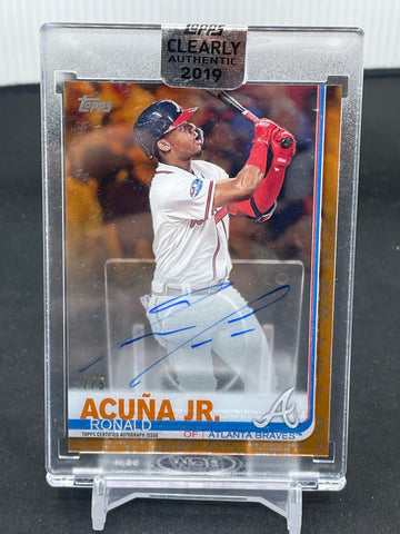2019 TOPPS CLEARLY AUTHENTIC - ORANGE - R. ACUNA JR. - #CAA-RA - #'D/5 - AUTOGRAPH