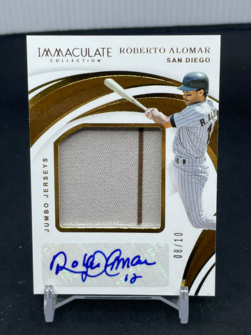 2019 PANINI IMMACULATE - JUMBO JERSEYS - R. ALOMAR - #JJ-RA - #'D/10 - RELIC - AUTOGRAPH