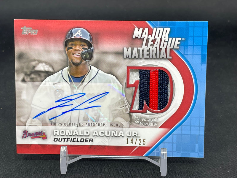 2021 TOPPS UPDATE - RED - MAJOR LEAGUE MATERIAL - R. ACUNA JR. - #MLMA-RAJ - #'D/25 - RELIC - AUTOGRAPH
