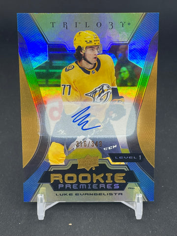 2023 UPPER DECK TRILOGY - COMMON GOLD AUTO - ROOKIE PREMIERS - L. EVANGELISTA - #136 - #'D/349 - AUTOGRAPH - RC