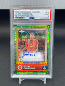 2024 TOPPS CHROME MCDONALD'S - TIE-DYE REFRACTOR - J. CAMBRIDGE - #14 - #'D/25 - AUTOGRAPH - PSA 9