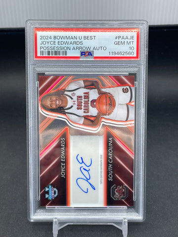 2024 TOPPS BOWMANS BEST UNIVERSITY - POSSESSION ARROW AUTO - J. EDWARDS - #PAAJE - AUTOGRAPH - PSA 10
