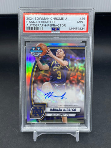 2024 TOPPS BOWMAN CHROME UNIVERSITY - REFRACTOR - H. HIDALGO - #26 - AUTOGRAPH - PSA 9