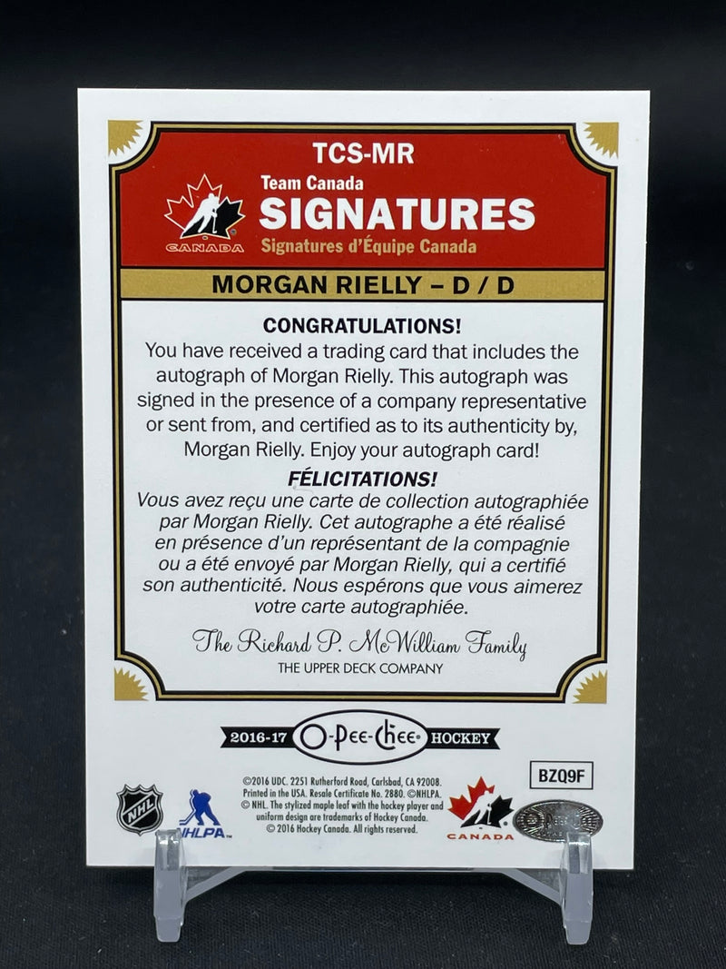 2016 UPPER DECK O-PEE-CHEE - TEAM CANADA SIGNATURES - M. RIELLY -