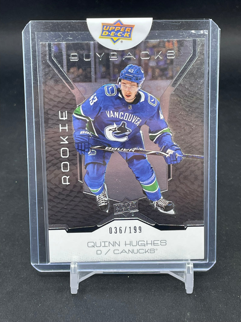 2019 UPPER DECK BUYBACKS - ROOKIE - Q. HUGHES - #45 - #'D/199 - RC