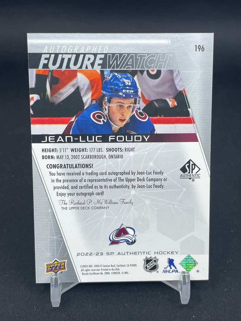 2022 UPPER DECK SP AUTHENTIC - AUTOGRAPHED FUTURE WATCH - J. FOUDY - #196 - #'D/999 - AUTOGRAPH - RC