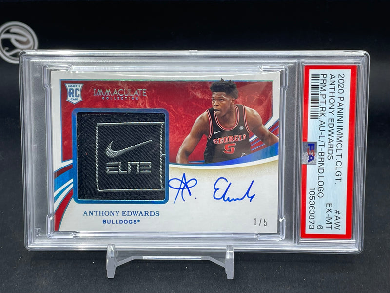 2020 PANINI IMMACULATE COLLEGIATE - PREMIUM PATCHES - A. EDWARDS - #PPA-AW - #'D/5 - LAUNDRY NIKE RELIC - PSA 6 - RC