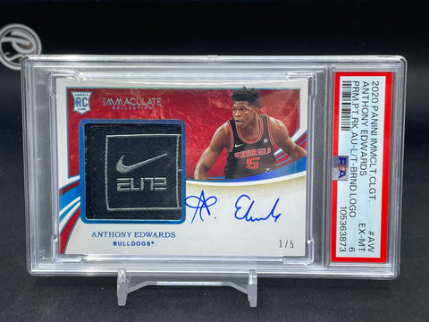 2020 PANINI IMMACULATE COLLEGIATE - PREMIUM PATCHES - A. EDWARDS - #PPA-AW - #'D/5 - LAUNDRY NIKE RELIC - PSA 6 - RC