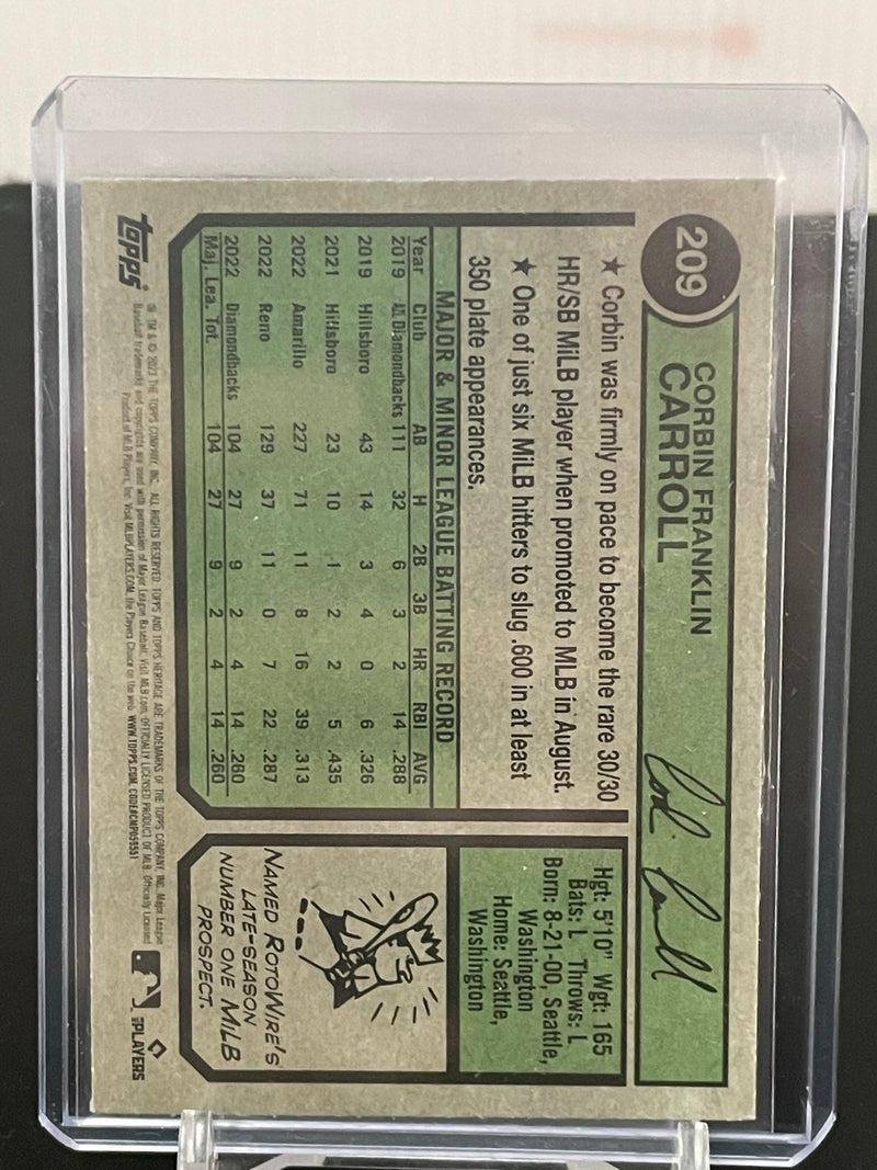 2023 TOPPS HERITAGE - CHROME BLUE SPARKLE - C. CARROLL -