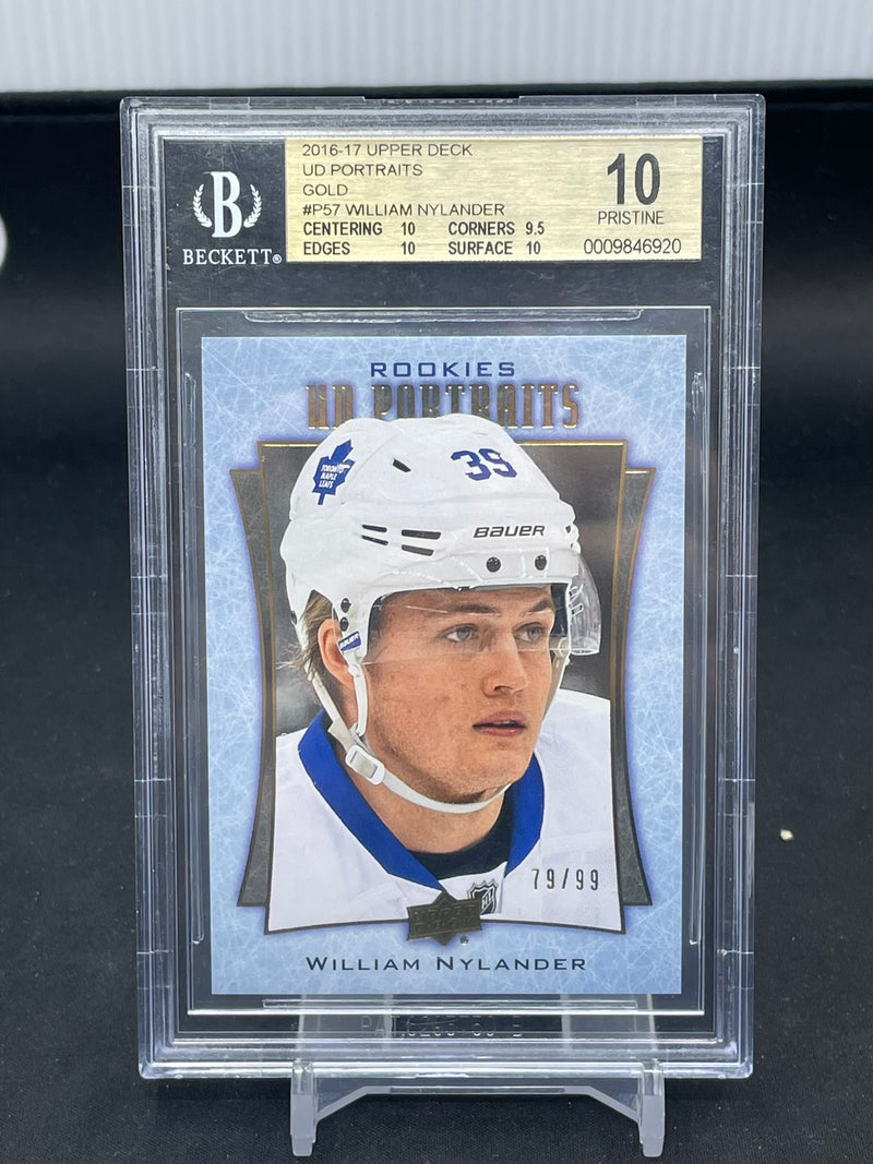 2016 UPPER DECK SERIES ONE - GOLD - UD PORTRAITS - W. NYLANDER - #P57 - #'D/100 - BGS 10 - RC