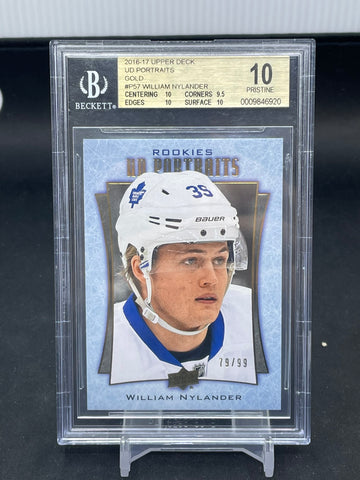 2016 UPPER DECK SERIES ONE - GOLD - UD PORTRAITS - W. NYLANDER - #P57 - #'D/100 - BGS 10 - RC