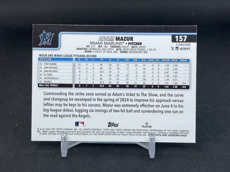 2025 TOPPS CHROME - RAYWAVE REFRACTOR - A. MAZUR -