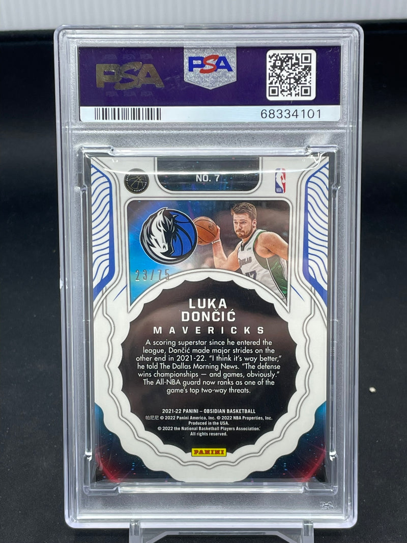 2021 PANINI OBSIDIAN - ELECTRIC ETCH PURPLE - SUPERNOVA - L. DONCIC - #7 - #'D/75 - PSA 10