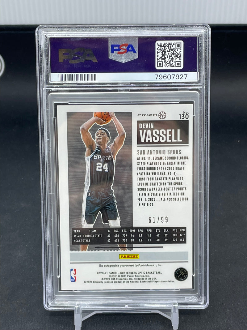 2020 PANINI CONTENDERS OPTIC - VARIATION AUTOGRAPH RED - D. VASSELL - #130 - #'D/99 - AUTOGRAPH - PSA 10 - RC