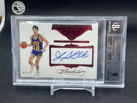 2015 PANINI FLAWLESS - RUBY - SUPER SIGNATURES - J. STOCKTON - #SS0JST - #'D/15 - AUTOGRAPH