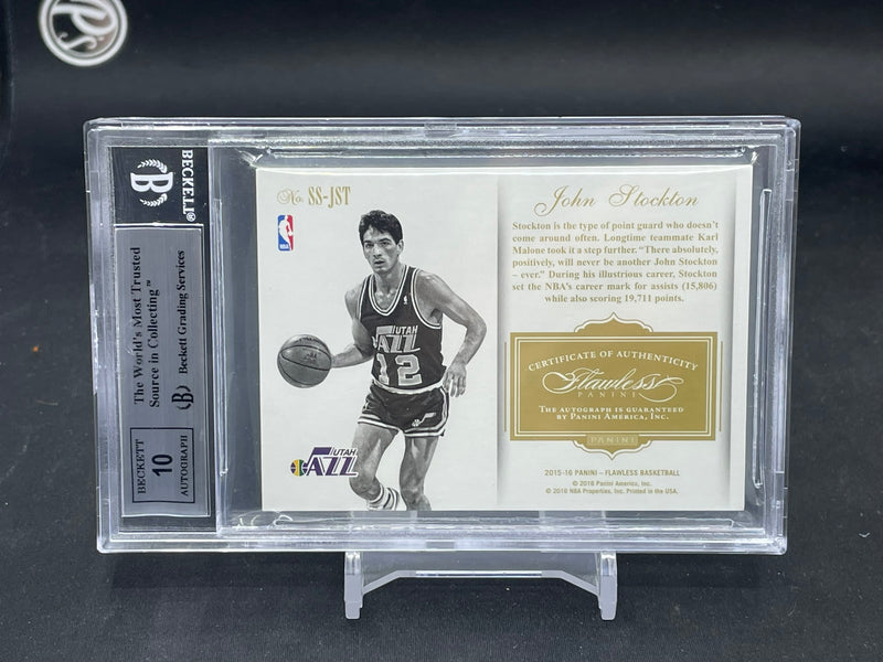 2015 PANINI FLAWLESS - RUBY - SUPER SIGNATURES - J. STOCKTON - #SS0JST - #'D/15 - AUTOGRAPH