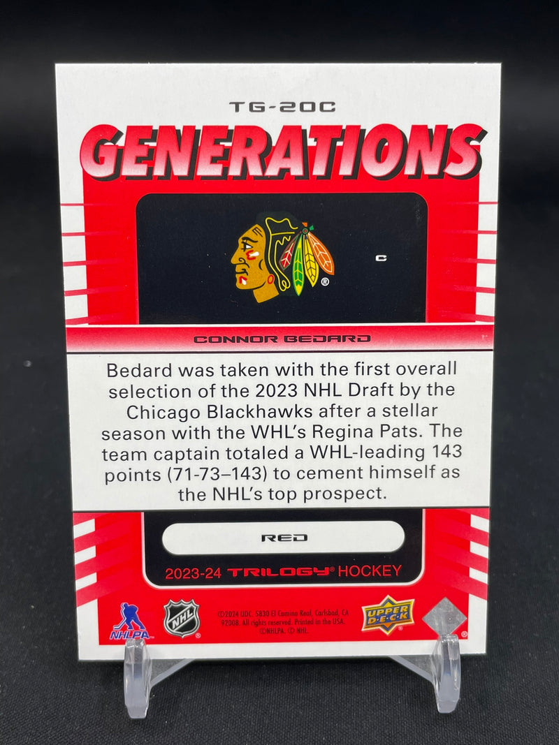 2023 UPPER DECK TRILOGY - RED - GENERATIONS - C. BEDARD - #TG-20C - #'D/799 - RC