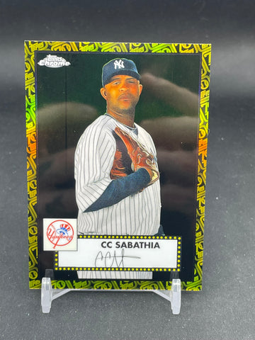2021 TOPPS PLATINUM ANNIVERSARY - BLACK/GOLD 70TH REFRACTOR - C. SABATHIA - #514 - #'D/10