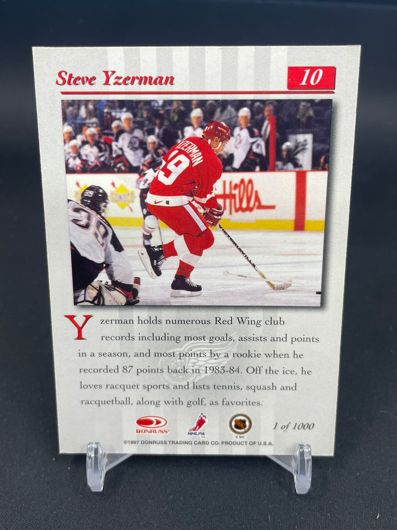 1997 DONRUSS STUDIO - SILVER PRESS PROOF - S. YZERMAN - #10 - #'D/1000