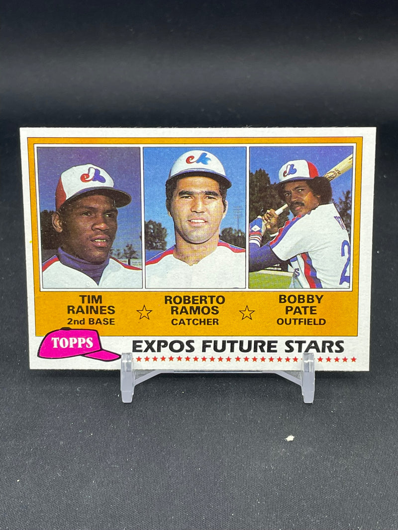 1981 TOPPS - EXPOS FUTURE STARS - B. PATE / T. RAINES / R. RAMOS -