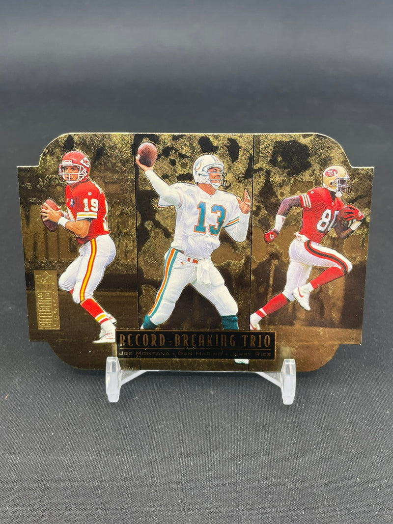 1996 UPPER DECK COLLECTOR'S CHOICE - RECORD-BREAKING TRIO - J. MONTANA / D. MARINO / J. RICE -