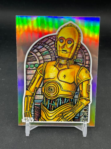 2023 TOPPS CHROME STAR WARS - RETURN OF THE JEDI 40TH ANNIVERSARY POSTER ART - C-3PO - #ROJ40-3