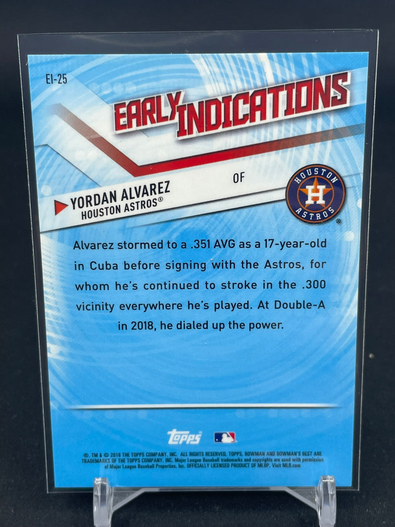 2018 TOPPS BOWMAN'S BEST - ATOMIC REFRACTOR - EARLY INDICATIONS - Y. ALVAREZ -