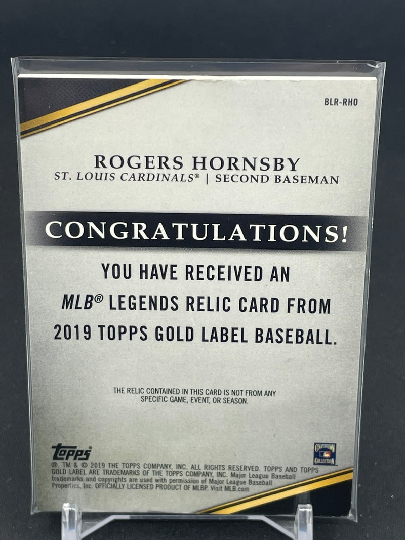 2019 TOPPS GOLD LABEL - MLB LEGENDS RELIC - R. HORNSBY - #BLR-RHO - #'D/50